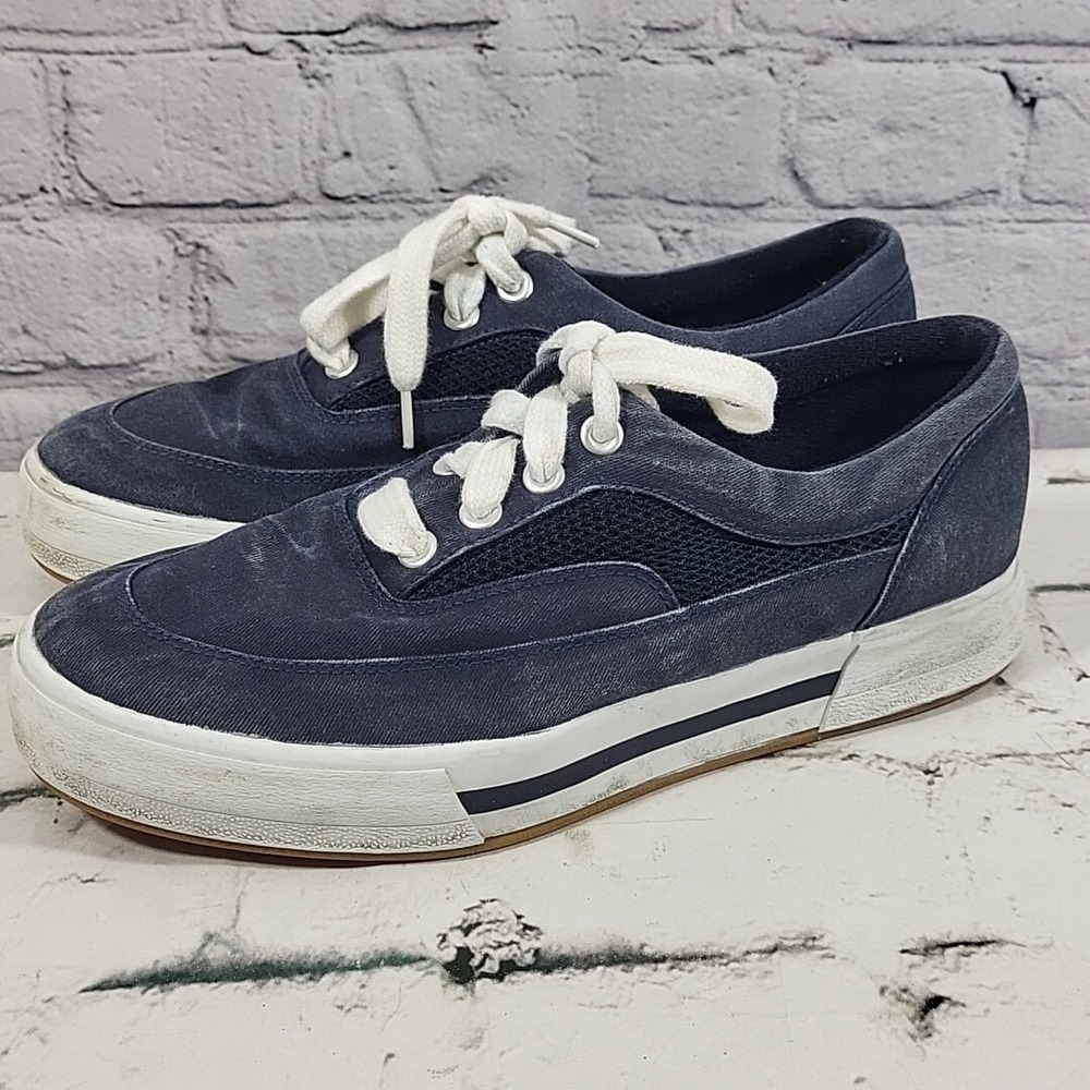 Sperry Top Sider Boat Shoes Womens Sz 9 Navy Blue Platform Chunky Y2K Sneakers